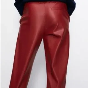 Womens Pants Zara Red Faux Leather Trousers ZARA FAUX LEATHER